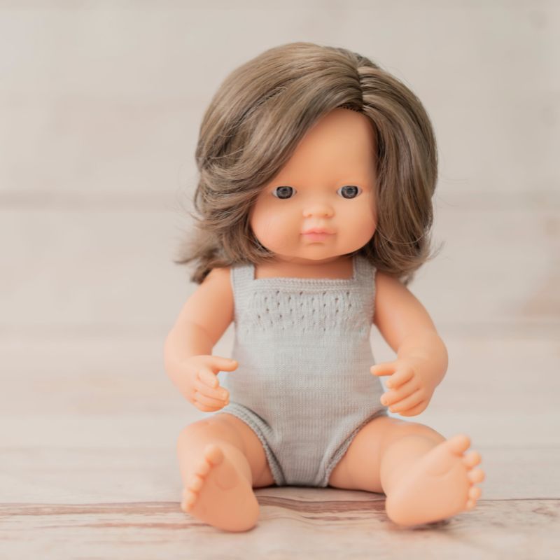 Miniland Brunette Girl Doll - Acer 38cm