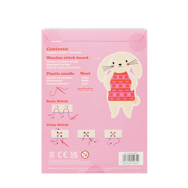 Rex London - Learn To Sew Wooden Hand-Stitch Set Bunny