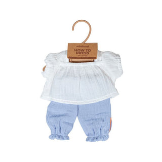 Miniland Doll Top and Trouser Set Blue - 38cm