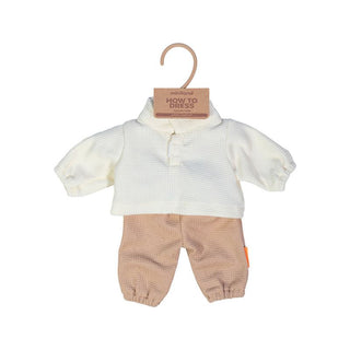 Miniland Doll Top and Trouser Set Beige - 38cm