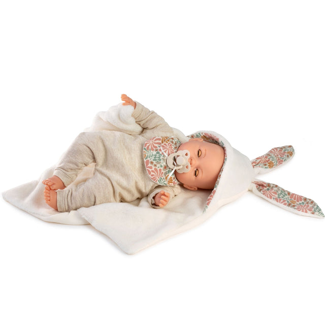 Antonio Juan Crying Doll Bimba with Hooded Blanket - 37cm