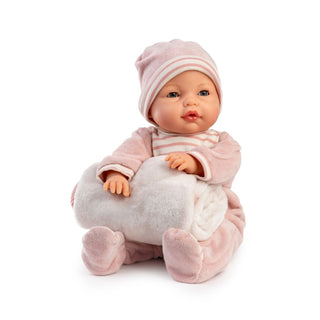 Antonio Juan Crying Doll Bimba with Pink Blanket - 37cm