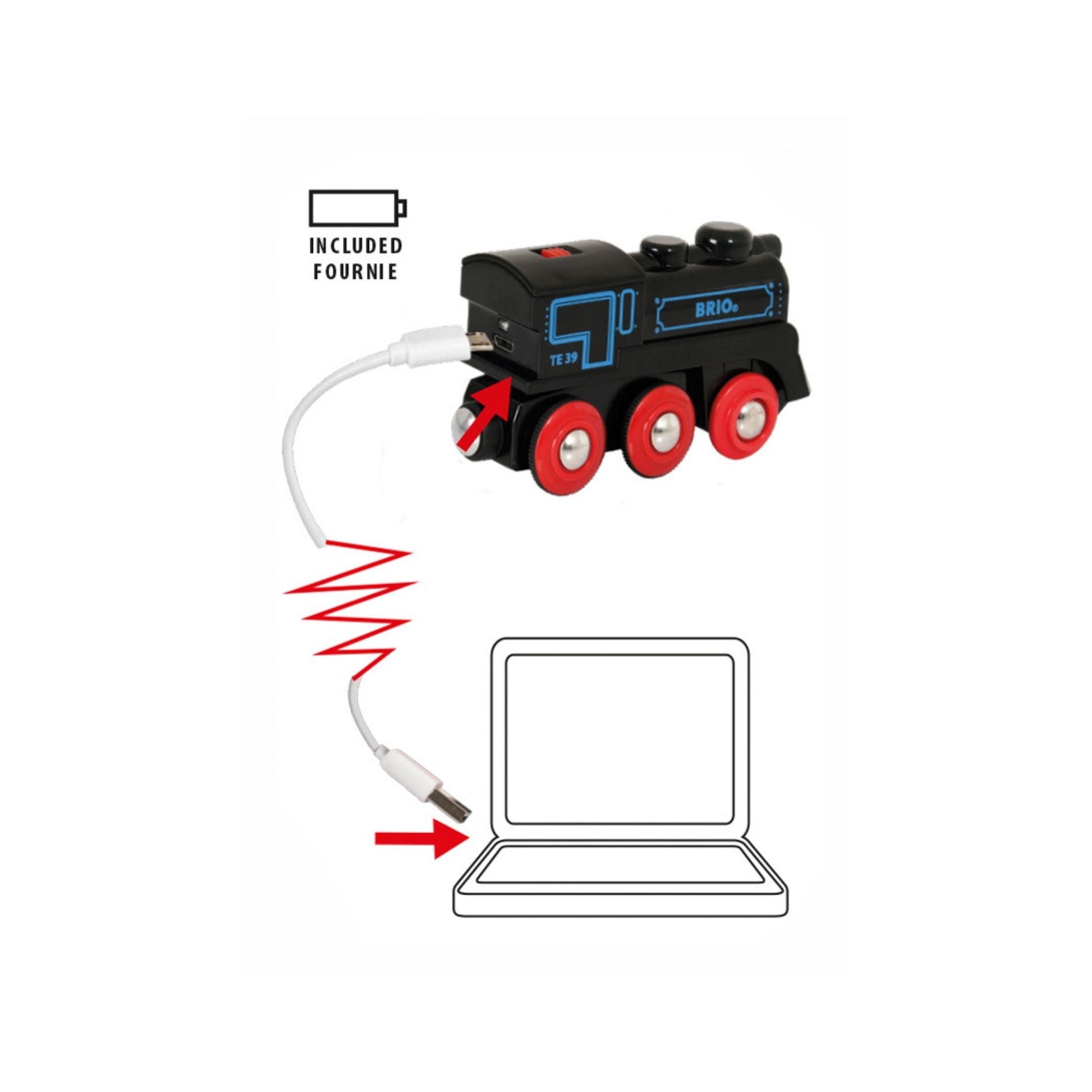 BRIO Rechargeable Engine With Mini USB cable