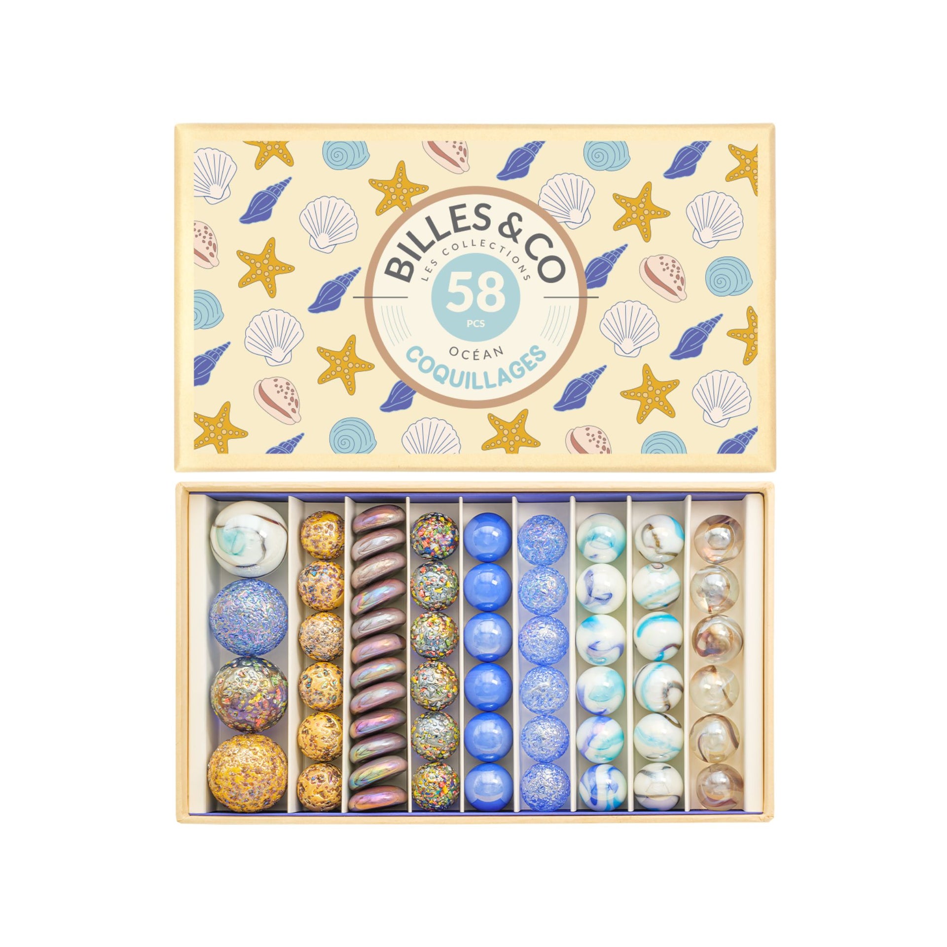 Billes & Co Marbles Seashells Box