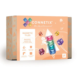 Connetix Magnetic Tiles 40 Piece Pastel Square Pack