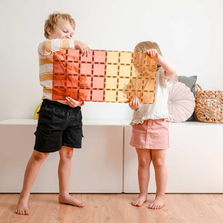 Connetix Magnetic Tiles Piece Base Plate Pack - Lemon & Peach