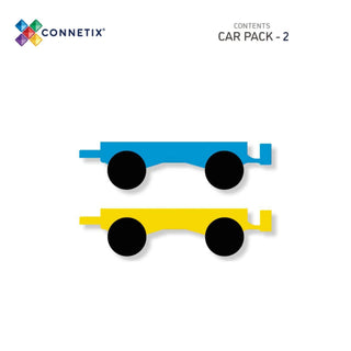 Connetix Magnetic Tiles 2 Piece Rainbow Car Pack