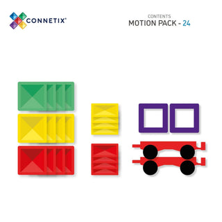 Connetix Magnetic Tiles 24 Piece Rainbow Motion Pack