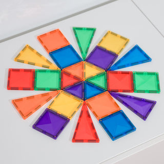 Connetix Magnetic Tiles 24 Piece Rainbow Mini Pack