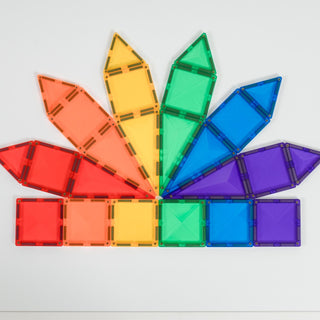 Connetix Magnetic Tiles 24 Piece Rainbow Mini Pack