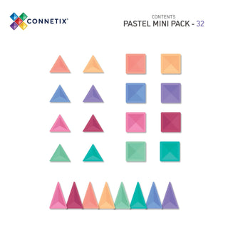 Connetix Magnetic Tiles 32 Piece Pastel Mini Pack