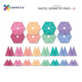 Connetix Magnetic Tiles 40 Piece Pastel Geometry Pack