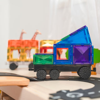 Connetix Magnetic Tiles 50 Piece Rainbow Transport Pack