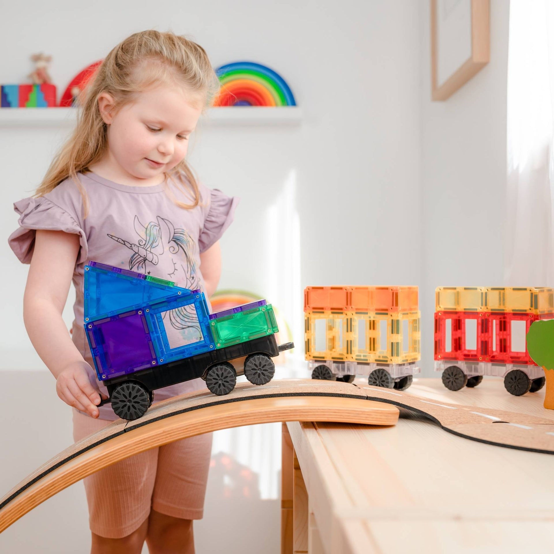 Connetix Tiles - 50 Piece Rainbow Transport Pack