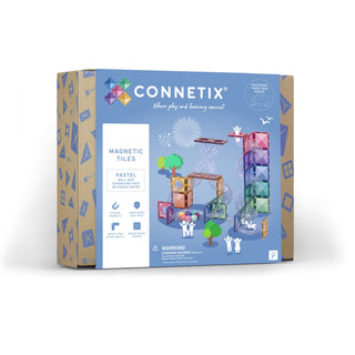 Connetix Magnetic Tiles 80 Piece Pastel Ball Run Expansion Pack