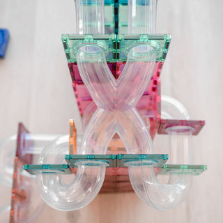 Connetix Magnetic Tiles 80 Piece Pastel Ball Run Expansion Pack