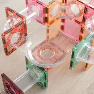 Connetix Magnetic Tiles 80 Piece Pastel Ball Run Expansion Pack