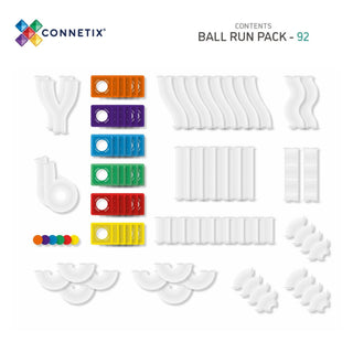 Connetix Magnetic Tiles 92 Piece Rainbow Ball Run Pack