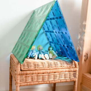 Connetix Magnetic Tiles 2 Piece Rainbow Base Plate Pack Green & Blue