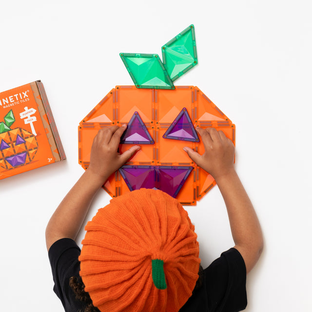 CONNETIX Magnetic Tiles 17 Piece Halloween Pumpkin Pack