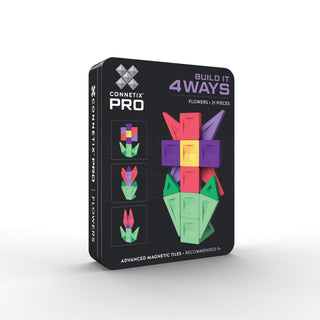CONNETIX Magnetic Tiles 21 Piece Pro Build-It Flower Set