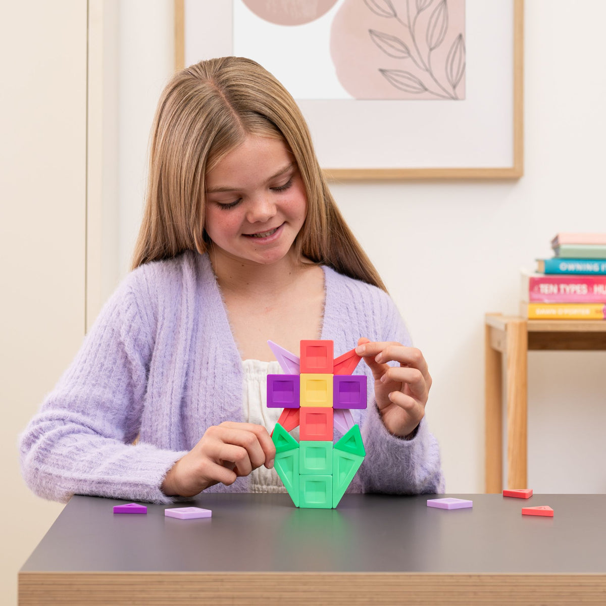 CONNETIX Magnetic Tiles 21 Piece Pro Build-It Flower Set