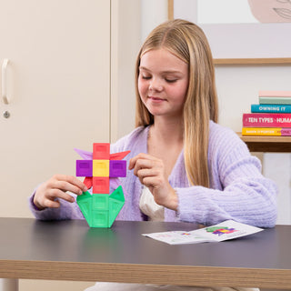 CONNETIX Magnetic Tiles 21 Piece Pro Build-It Flower Set