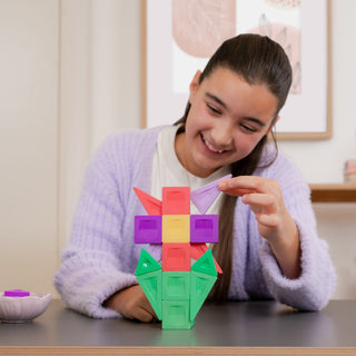 CONNETIX Magnetic Tiles 21 Piece Pro Build-It Flower Set