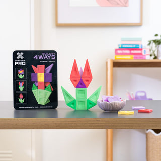 CONNETIX Magnetic Tiles 21 Piece Pro Build-It Flower Set
