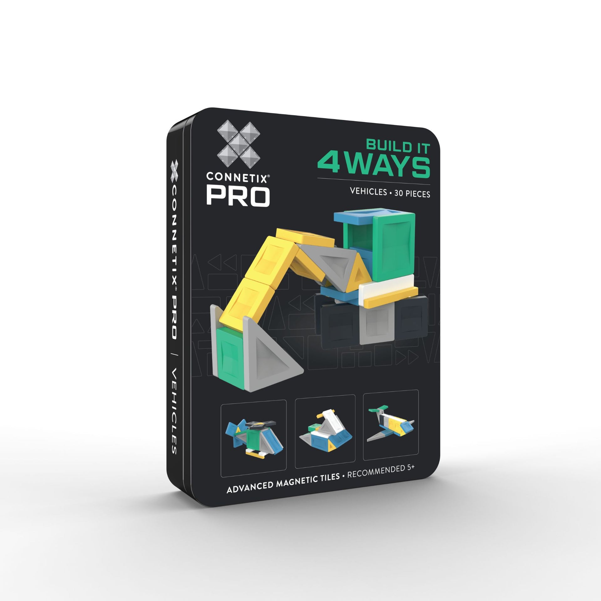 CONNETIX Magnetic Tiles 30 Piece Pro Build-It Vehicles Set