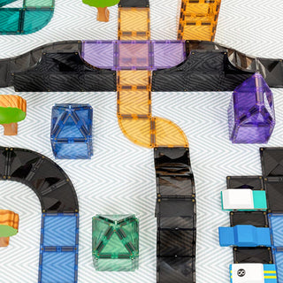 Connetix Magnetic Tiles 16 Piece Roads Ramps and Intersections Pack