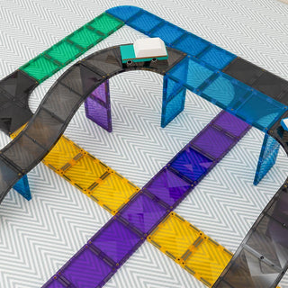 Connetix Magnetic Tiles 16 Piece Roads Ramps and Intersections Pack