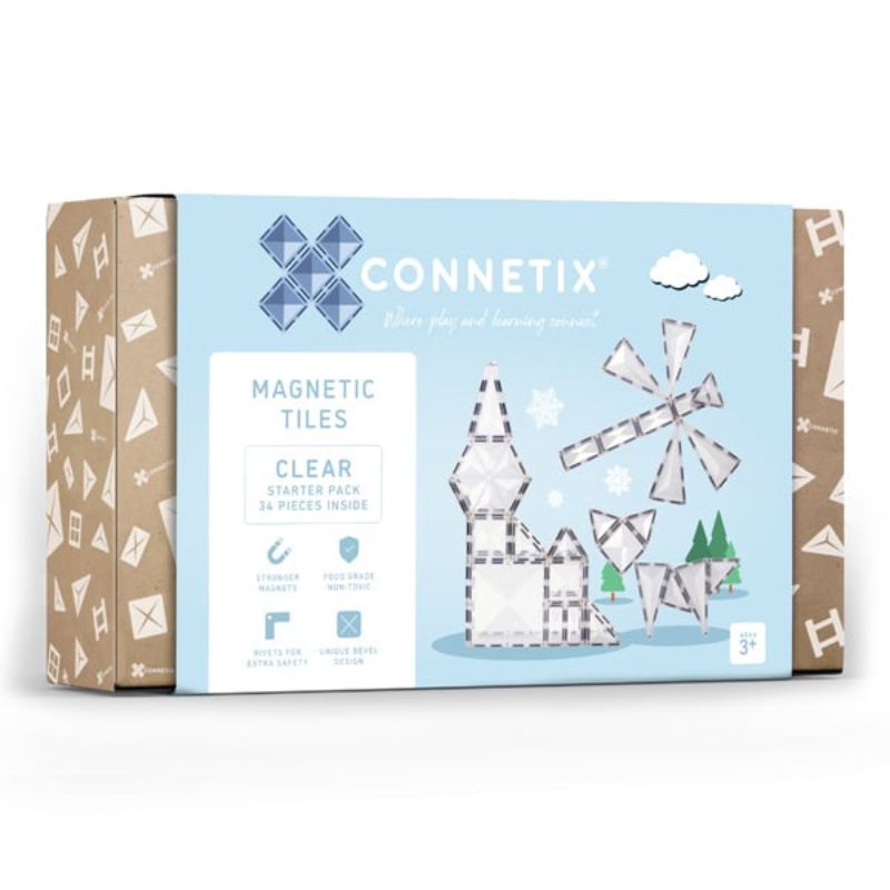 Connetix Tiles - 34 Piece Clear Starter Pack