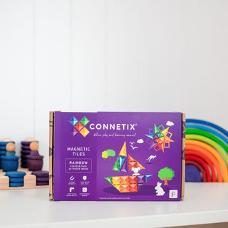 Connetix Magnetic Tiles 60 Piece Rainbow Starter Pack