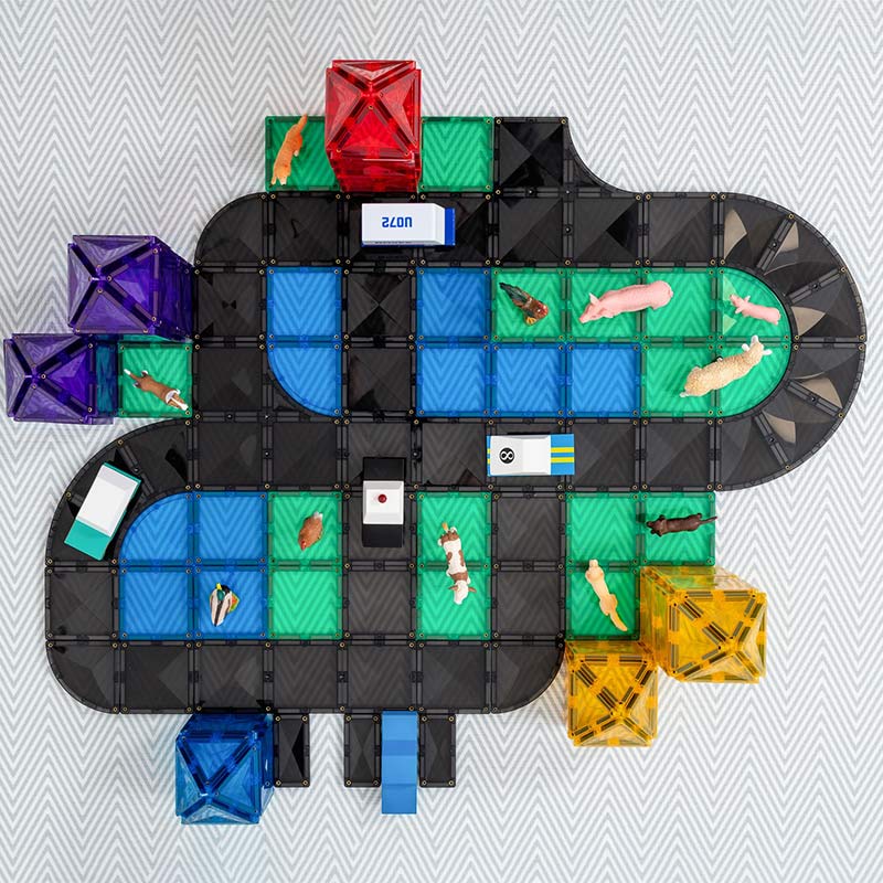 CONNETIX Magnetic Tiles 48 Piece Roads Creative Pack – The Kid