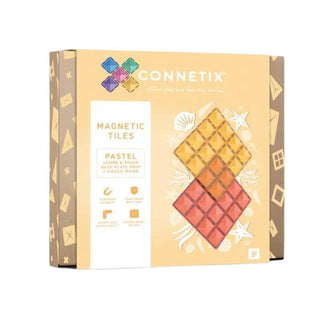Connetix Magnetic Tiles Piece Base Plate Pack - Lemon & Peach
