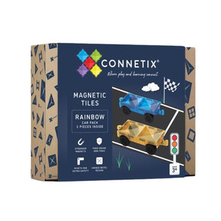 Connetix Magnetic Tiles 2 Piece Rainbow Car Pack