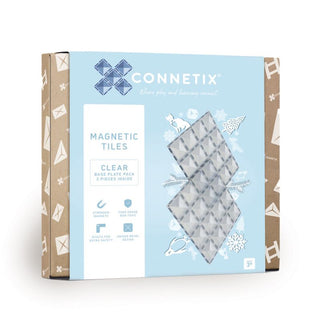 Connetix Magnetic Tiles 2 Piece Base Plate Pack - Clear