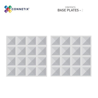 Connetix Magnetic Tiles 2 Piece Base Plate Pack - Clear