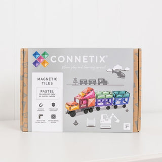 Connetix Magnetic Tiles 50 Piece Pastel Transport Pack