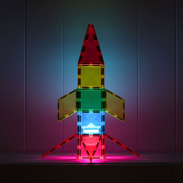 CONNETIX Magnetic Tiles 30 Piece Light Rocket Pack