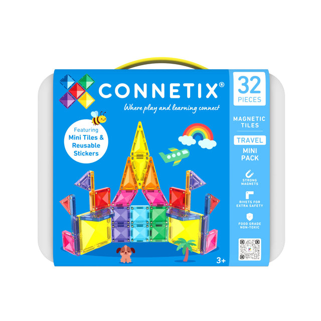 CONNETIX Magnetic Tiles 32 Piece Travel Mini Pack