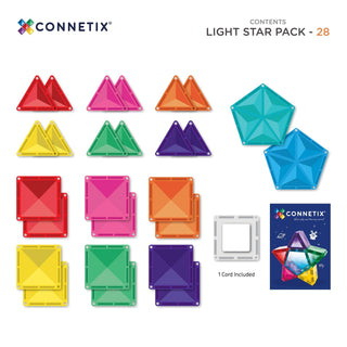 Connetix Magnetic Tiles 28 Piece Light Star Pack
