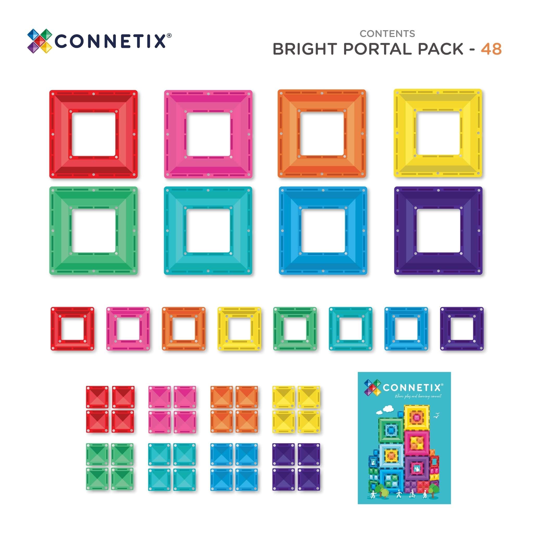 Connetix Tiles - 48 Piece Bright Portal Pack | The Kid Collective