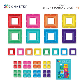 Connetix Magnetic Tiles 48 Piece Bright Portal Pack