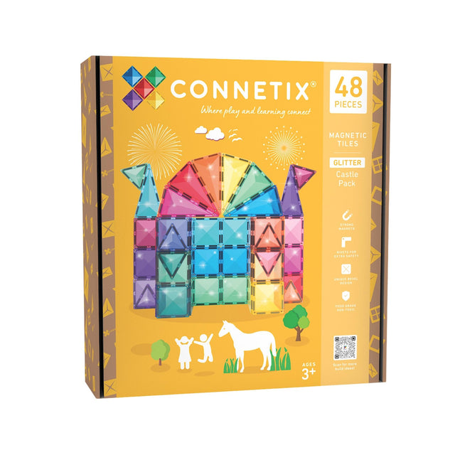 Connetix Magnetic Tiles 48 Piece Castle Glitter Pack