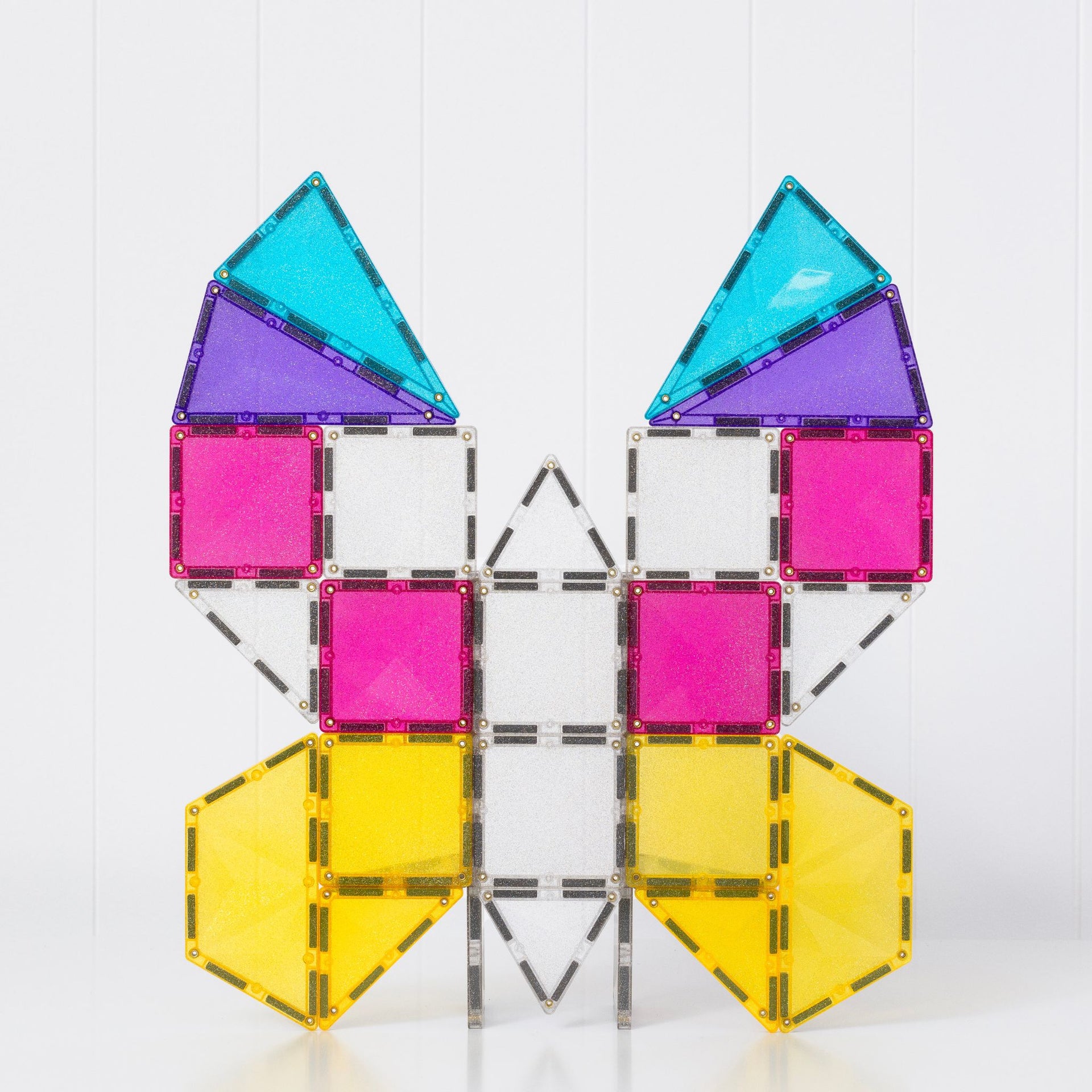 Connetix Magnetic Tiles 56 Piece Glitter Unicorn Pack