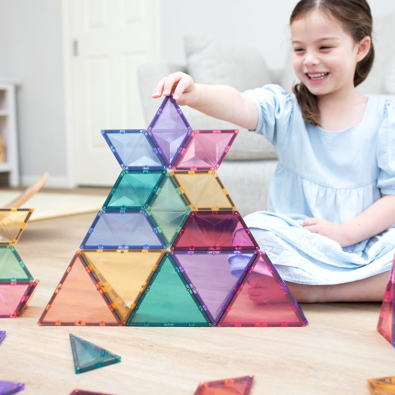 CONNETIX Magnetic Tiles 48 Piece Pastel Shape Expansion Pack – The