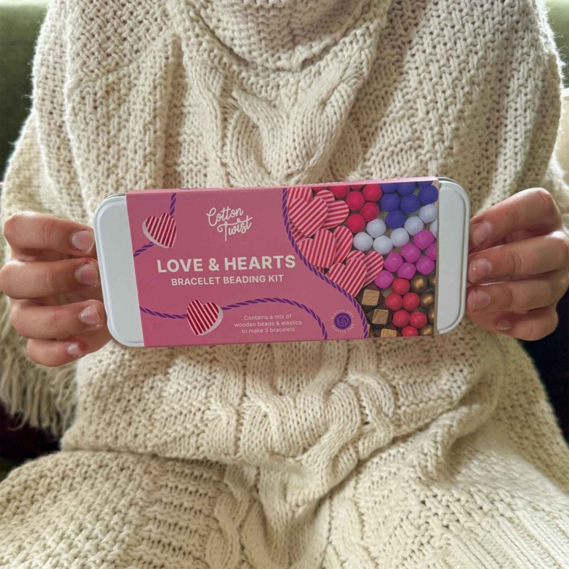 Cotton Twist Love & Hearts Bracelet Bead Kit