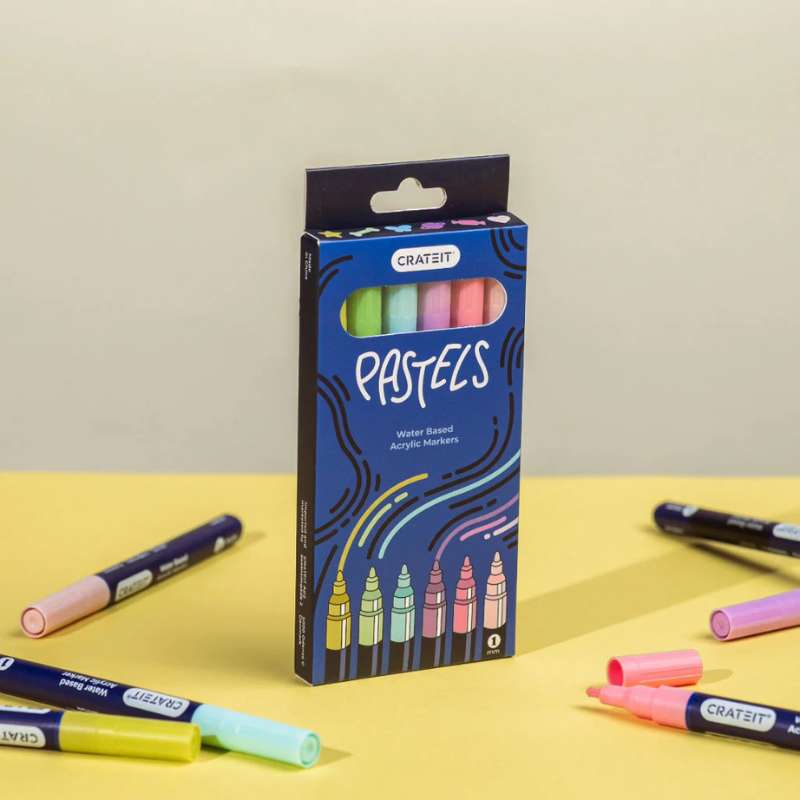 Crateit Pastel Markers 1mm - Set of 6